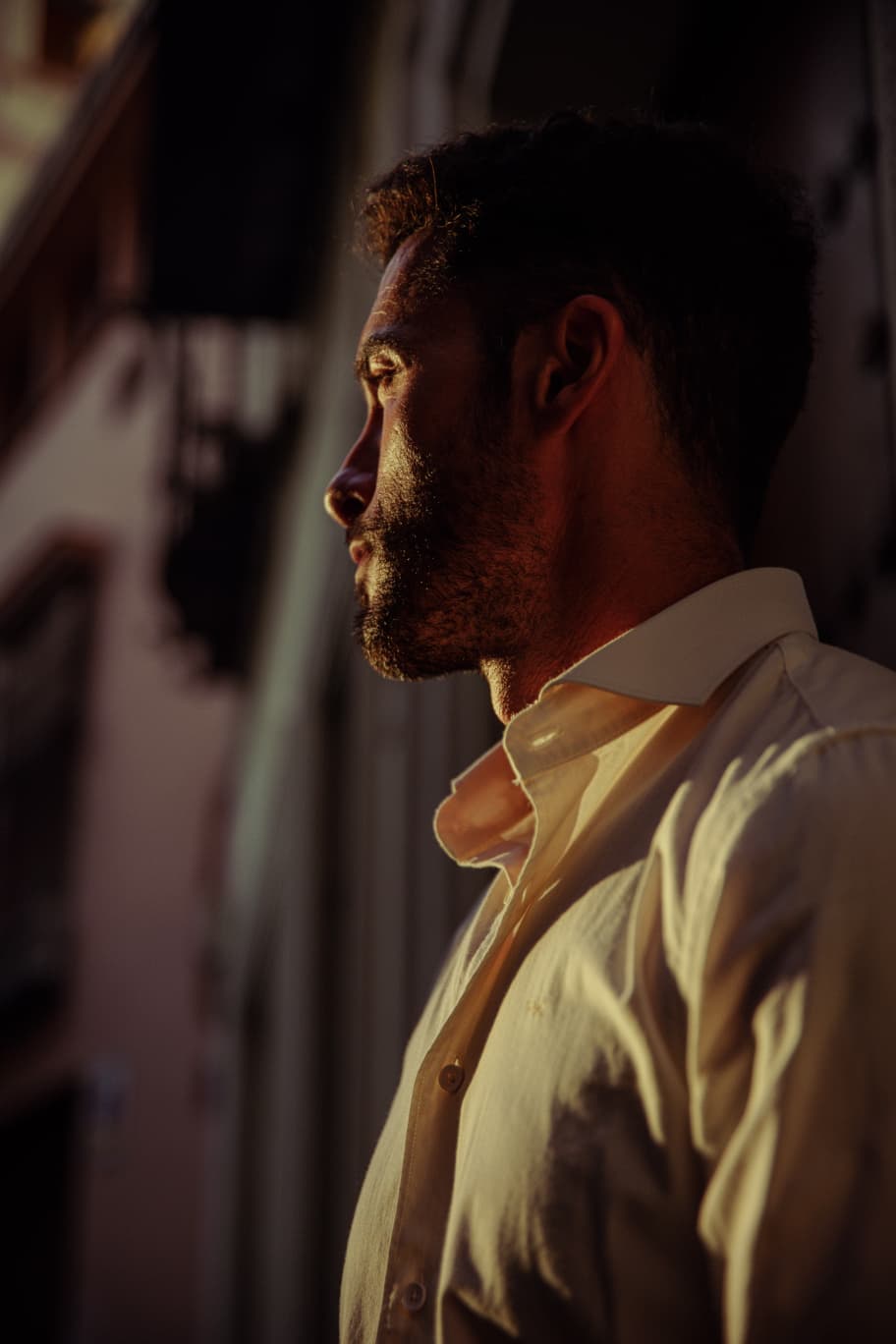 Cuello Italiano en Camisa de Algodón TRAMO